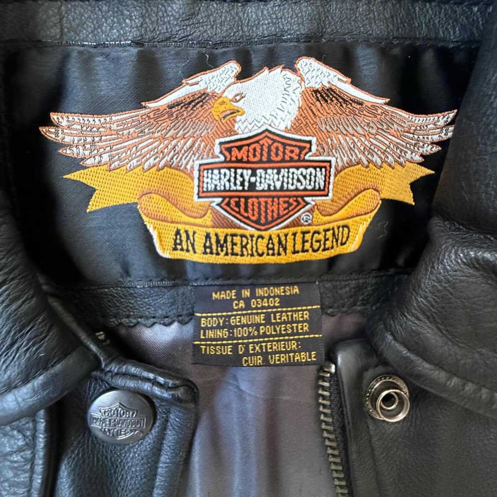 Vintage Harley Davidson “An American Legend” Genuine Leather Jacket * Womens XS - Picture 12 of 15